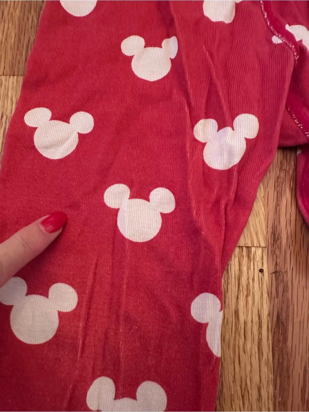 Hanna Andersson Disney Size 5 110 Red Mickey Mouse Pajama Set Holiday Christmas
